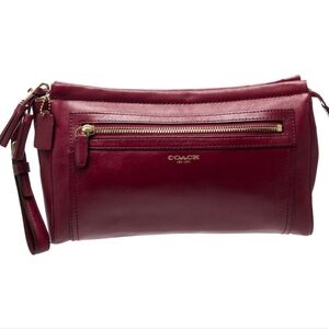 Coach Legacy Pebbled Leather Clutch Red